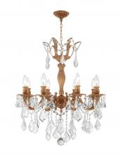 Worldwide Lighting Corp W83329FG23 - Versailles 8-Light French Gold Finish and Clear Crystal Chandelier 23 in. Dia x 26 in. H Large
