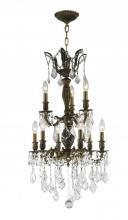 Worldwide Lighting Corp W83342B19 - Versailles 9-Light Antique Bronze Finish and Clear Crystal Chandelier 19 in. Dia x 33 in. H Medium