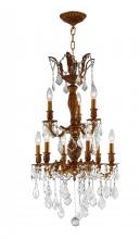 Worldwide Lighting Corp W83342FG19 - Versailles 9-Light French Gold Finish and Clear Crystal Chandelier 19 in. Dia x 33 in. H Medium