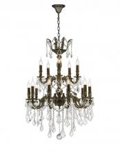 Worldwide Lighting Corp W83348B24 - Versailles 18-Light Antique Bronze Finish and Clear Crystal Chandelier 24 in. Dia x 35 in. H Two 2 T