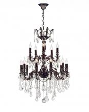 Worldwide Lighting Corp W83348F24 - Versailles 18-Light dark Bronze Finish and Clear Crystal Chandelier 24 in. Dia x 35 in. H Two 2 Tier
