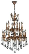 Worldwide Lighting Corp W83348FG24 - Versailles 18-Light French Gold Finish and Clear Crystal Chandelier 24 in. Dia x 35 in. H Two 2 Tier