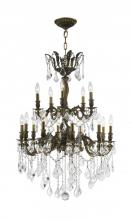 Worldwide Lighting Corp W83349B27 - Versailles 15-Light Antique Bronze Finish and Clear Crystal Chandelier 27 in. Dia x 39 in. H Two 2 T