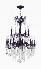 Worldwide Lighting Corp W83349F27 - Versailles 15-Light dark Bronze Finish and Clear Crystal Chandelier 27 in. Dia x 39 in. H Two 2 Tier