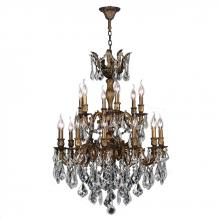 Worldwide Lighting Corp W83350B27 - Versailles Collection 18 Light Antique Bronze Finish and Clear Crystal Chandelier 27&#34; D x 35&#34