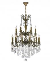 Worldwide Lighting Corp W83351B30 - Versailles 18-Light Antique Bronze Finish and Clear Crystal Chandelier 30 in. Dia x 39 in. H Two 2 T