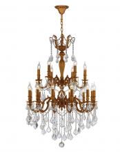 Worldwide Lighting Corp W83351FG30 - Versailles 18-Light French Gold Finish and Clear Crystal Chandelier 30 in. Dia x 39 in. H Two 2 Tier