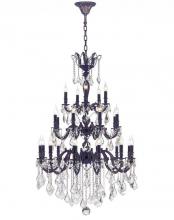 Worldwide Lighting Corp W83352F36 - Versailles 25-Light dark Bronze Finish and Clear Crystal Chandelier 36 in. Dia x 50 in. H Three 3 Ti