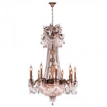 Worldwide Lighting Corp W83356B30-CL - Winchester 15-Light Antique Bronze Finish and Clear Crystal Chandelier 30 in. Dia x 47 in. H Large