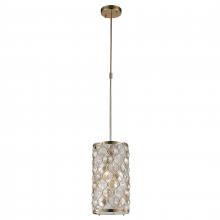 Worldwide Lighting Corp W83412CG8-CM - Paris 1-Light Champagne Gold Finish with Clear and Golden Teak Crystal Mini Pendant Light 8 in. Dia
