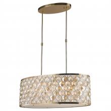 Worldwide Lighting Corp W83415CG32-CM - Paris 12-Light Champagne Gold Finish with Clear and Golden Teak Crystal Pendant Light 32 in. L x 16 