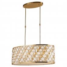 Worldwide Lighting Corp W83415MG32-CM - Paris 12-Light Matte Gold Finish with Clear and Golden Teak Crystal Pendant Light 32 in. L x 16 in. 