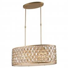 Worldwide Lighting Corp W83415MG32-GT - Paris 12-Light Matte Gold Finish with Golden Teak Crystal Pendant Light 32 in. L x 16 in. W x 11 in.