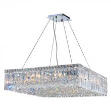 Worldwide Lighting Corp W83514C28 - Cascade 12-Light Chrome Finish and Clear Crystal Square Chandelier 28 in. L x 28 in. W x 7.5 in. H L