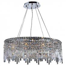 Worldwide Lighting Corp W83603C28 - Cascade 12-Light Chrome Finish and Clear Crystal Circle Chandelier 28 in. Dia x 10.5 in. H Large