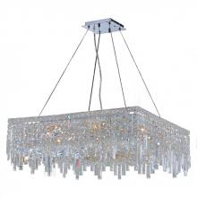 Worldwide Lighting Corp W83614C28 - Cascade 12-Light Chrome Finish and Clear Crystal Square Chandelier 28 in. L x 28 in. W x 10.5 in. H