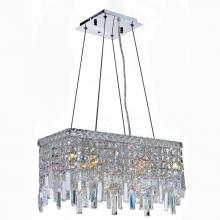 Worldwide Lighting Corp W83623C20 - Cascade 4-Light Chrome Finish and Clear Crystal Rectangle Chandelier 20 in. L x 10 in. W x 10.5 in.