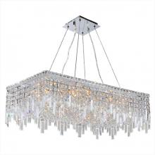 Worldwide Lighting Corp W83626C32 - Cascade 16-Light Chrome Finish and Clear Crystal Rectangle Chandelier 32 in. L x  16 in. W x 10.5 in
