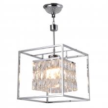 Worldwide Lighting Corp W83660C13 - Franklin 4-Light Chrome Finish Finish Cube Mini Crystal Pendant 13 in. L x  13 in. W x 12 in. H Smal