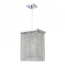 Worldwide Lighting Corp W83725C6 - Prism Collection 1 Light Chrome Finish and Clear Crystal Square Pendant  6&#34; L x 6&#34; W x 10&#3