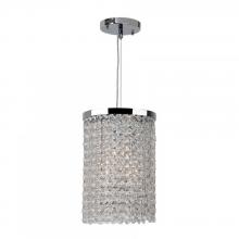 Worldwide Lighting Corp W83736C6 - Prism Collection 1 Light Chrome Finish and Clear Crystal Round Pendant 6&#34; D x 10&#34; H Mini