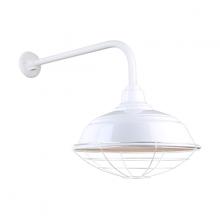 Hi-Lite MFG Co. H-QSN15117-SA-93/QSNB-13-93/QSNWGR-17-93 - 17&#34; Gooseneck Light Warehouse Shade, QSNB-13 Arm, Wire Guard Accessory