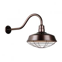Hi-Lite MFG Co. H-QSN15114-SA-145/QSNHL-A-145/QSNWGR-14-145 - 14&#34; Gooseneck Light Warehouse Shade, QSNHL-A Arm, Wire Guard Accessory