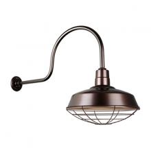 Hi-Lite MFG Co. H-QSN15118-SA-145/QSNHL-C-145/QSNWGR-18-145 - 18&#34; Gooseneck Light Warehouse Shade, QSNHL-C Arm, Wire Guard Accessory