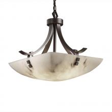 Justice Design Group FAL-9751-25-DBRZ-F1-LED-3000 - 18&#34; Pendant Bowl - Flat Bars w/ Finials