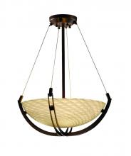 Justice Design Group FSN-9721-35-WEVE-DBRZ-LED-3000 - 18&#34; Pendant Bowl w/ Crossbar