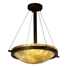 Justice Design Group GLA-9691-35-AMBR-DBRZ-LED-3000 - 18&#34; Round Pendant Bowl w/ Ring