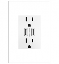 Legrand ARTRUSB153W4WP - adorne? Dual-USB Outlet with Gloss White Wall Plate, White