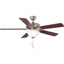 Progress P2599-09 - AirPro Collection 52&#34; Five-Blade Ceiling fan with White Etched Light Kit