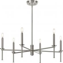 Progress P400294-009 - Elara Collection Six-Light New Traditional Brushed Nickel  Chandelier Light