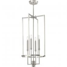 Progress P500363-009 - Elara Collection Four-Light New Traditional Brushed Nickel  Chandelier Foyer Light