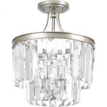 Progress P2325-134 - Glimmer Collection Three-Light 15-1/2&#34; Semi-Flush Convertible