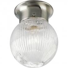 Progress P3599-09 - One-Light Glass Globe 6-3/8&#34; Close-to-Ceiling
