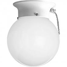 Progress P3605-30SW - One-Light Glass Globe 6&#34; Close-to-Ceiling
