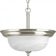 Progress P3927-09 - Two-Light Dome Glass 13-1/4&#34; Semi Flush Convertible
