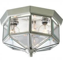 Progress P5788-09 - Three-Light Beveled Glass 9-3/4&#34; Close-to-Ceiling