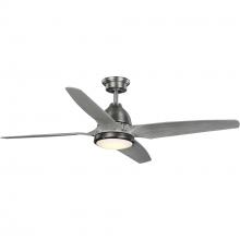 Progress P250009-081-30 - Alleron Collection 4-Blade Grey Weathered Wood 56-Inch DC Motor LED Urban Industrial Ceiling Fan