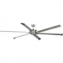 Progress P250030-009 - Huff Collection Indoor/Outdoor 96&#34; Six-Blade Brushed Nickel Ceiling Fan