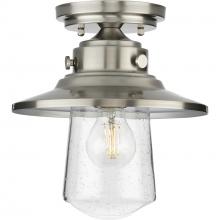 Progress P550094-135 - Tremont Collection One-Light Stainless Steel and Clear Seeded Glass Farmhouse Style Ceiling Light