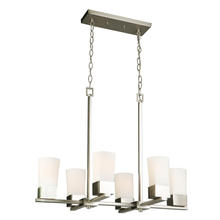 Eglo 202857A - 6 LT Multi Light Pendant w/ Brushed Nickel Finish & Frosted Glass Shades