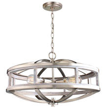 Eglo 203108A - 4 LT Chandelier with Acacia Wood & Brushed Nickel Finish