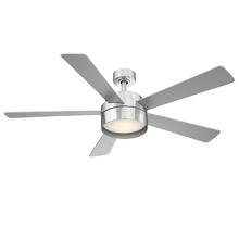 Eglo 203229A - 5 Blade Ceiling Fan w/ Brushed Nickel Finish, Silver Colored Blades & Integrated LED