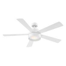 Eglo 203232A - 5 Blade Ceiling Fan w/ White Finish, Matte White Colored Blades & Integrated LED Ligh