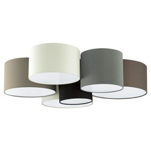 Eglo 203559A - 6x60W Ceiling Light With White/Black/Taupe/Grey and Cappuchino Shades