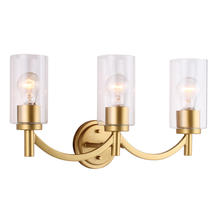 Eglo 203749A - 3x60W Bath Light w/ Antique Gold Finish & Clear Glass