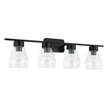 Eglo 204095A - 4 LT Bath/Vanity Light w/ Matte Black Finish & Clear Glass Shades